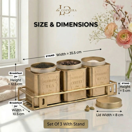Breakfast Jar Set With Stand (Set of 3)