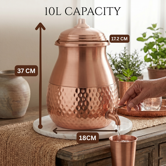 Amrut Matka – Pure Copper Water Storage Matka with Tap