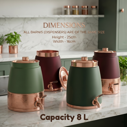 Barni Copper Water Dispenser with Tap | Premium Handmade Drinkware