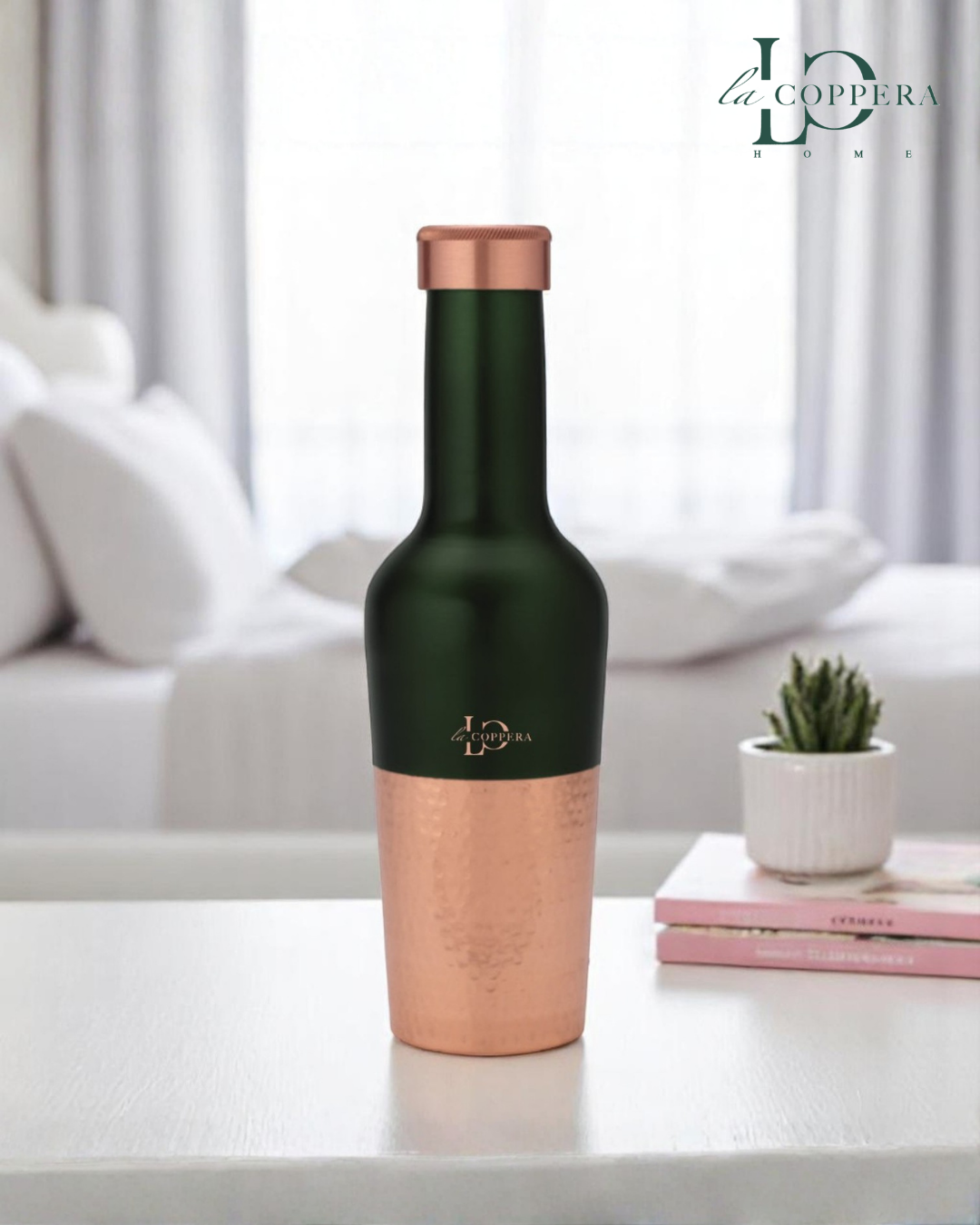 Madira Bottle Green – Pure Copper Water Bottle | Matte Green Designer Bottle