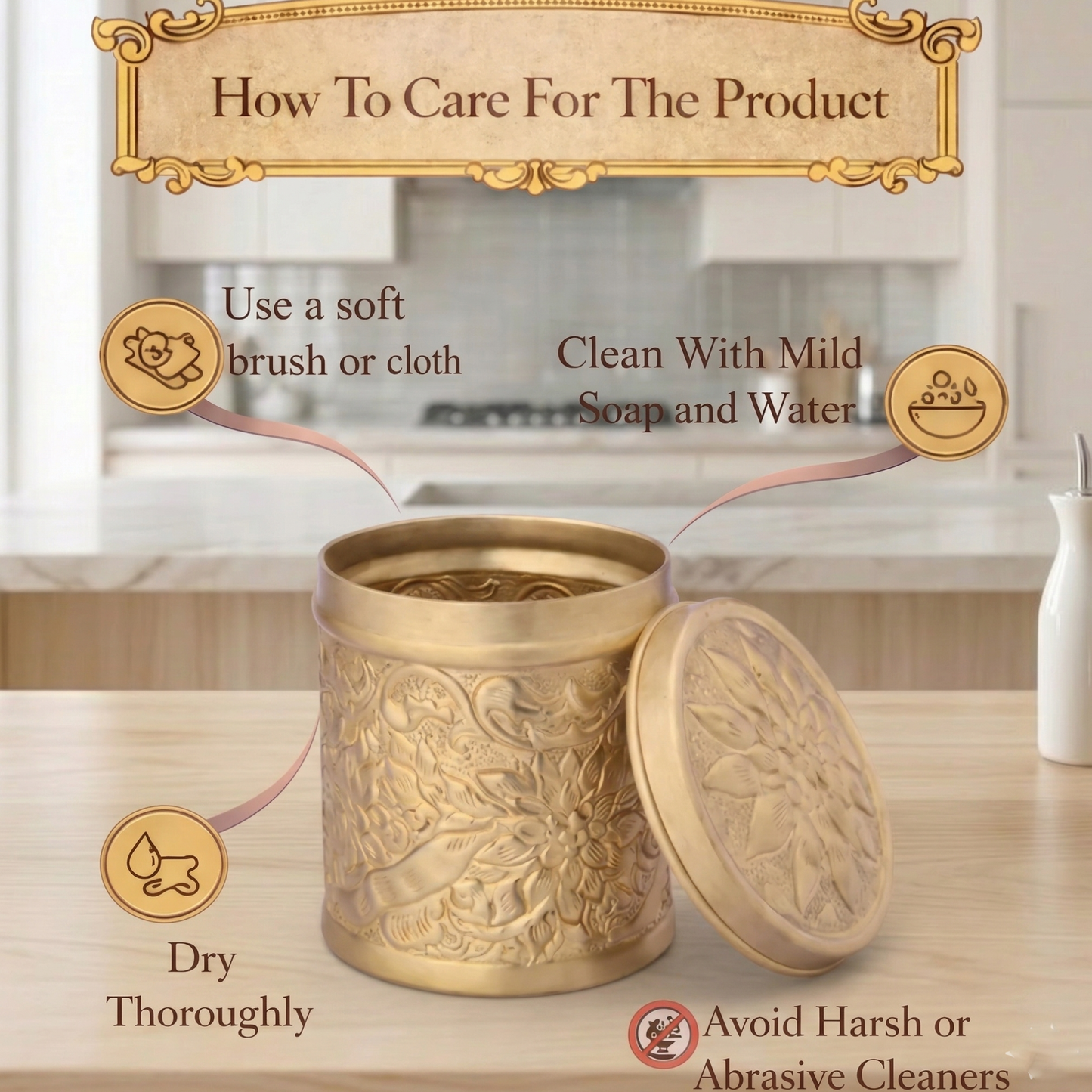 Nikashi Dabba Brass Storage Container | Premium Dry Fruit Box
