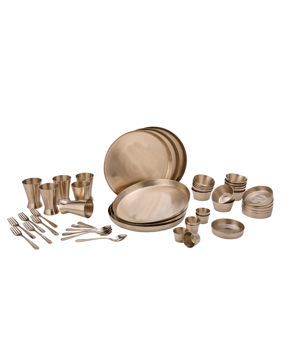 Kansa Dinner Set for 6 41 Pcs Bronze