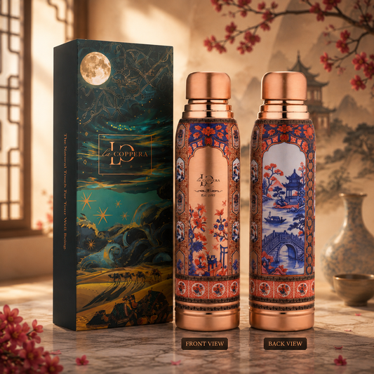 Ayursip Imari Royale Copper Bottle 1000ml | Pure Copper Water Bottle for Healthy Hydration
