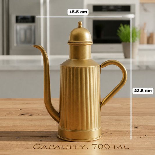 Olea Can – Premium Brass Oil Dispenser (700 ml)