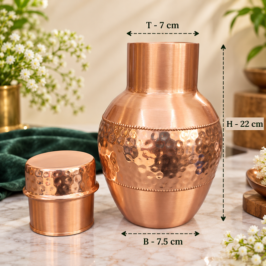 Monarch Rose Gold Velvet Finish Copper Carafe – Premium Gift Box | LA COPPERA