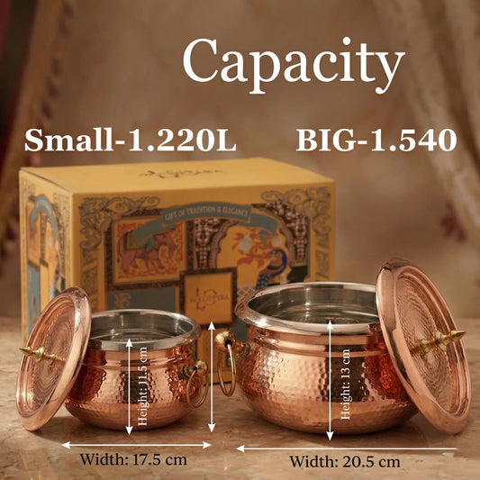 Pure Copper Mughlai Handi – Hand Hammered Cooking Pot