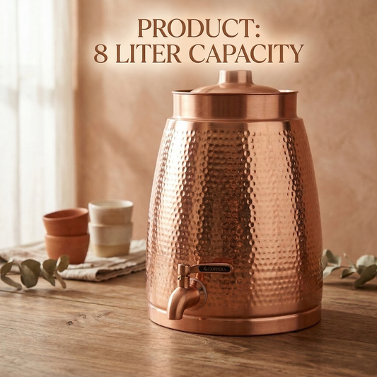 Barni Hammer Copper Water Dispenser with Tap