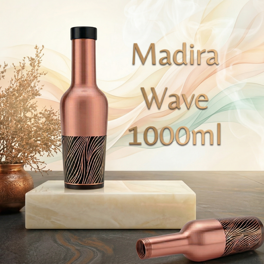 Madira Wave Pure Copper Water Bottle 1 Litre