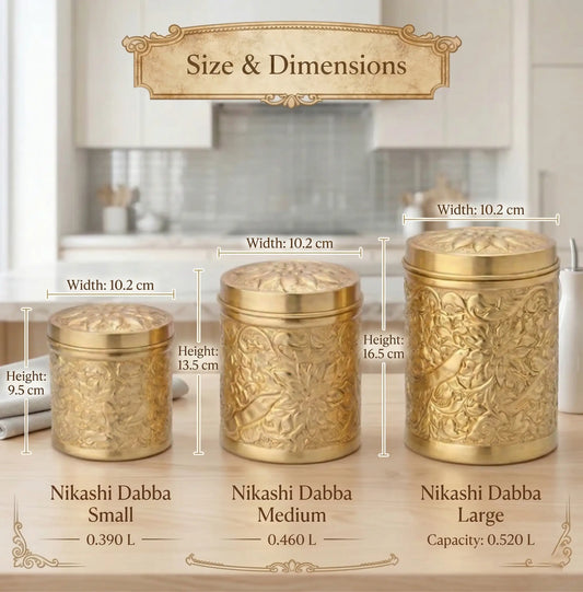 Nikashi Dabba Brass Storage Container | Premium Dry Fruit Box