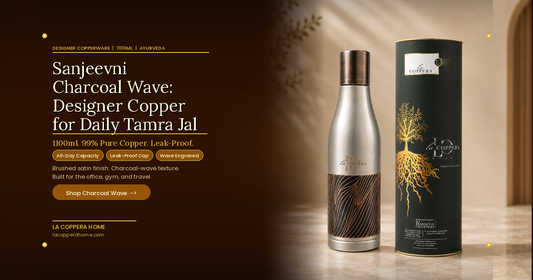 Sanjeevni Charcoal Wave Copper Bottle: The Designer Upgrade for Your Daily Tamra Jal Ritual