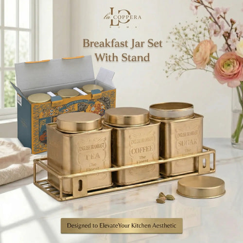 Breakfast Jar Set With Stand (Set of 3)