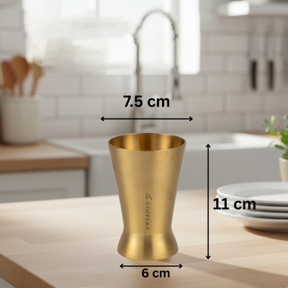 Brass Royal Glass Set of 2 | Premium Metal Drinking Glasses