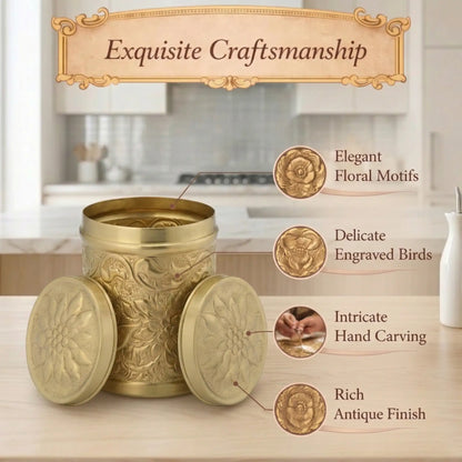 Nikashi Dabba Brass Storage Container | Premium Dry Fruit Box