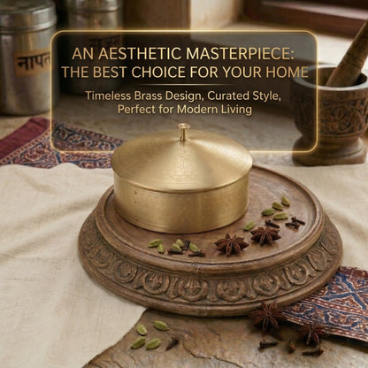 Masala Box Dome – Premium Brass Spice Storage Box with Lid