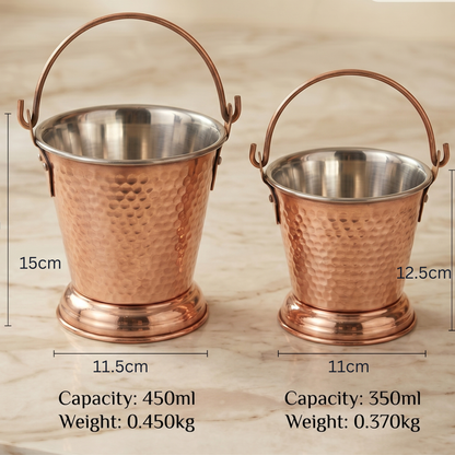 Copper Gravy Serving Bucket with Stainless Steel Interior | LA COPPERA