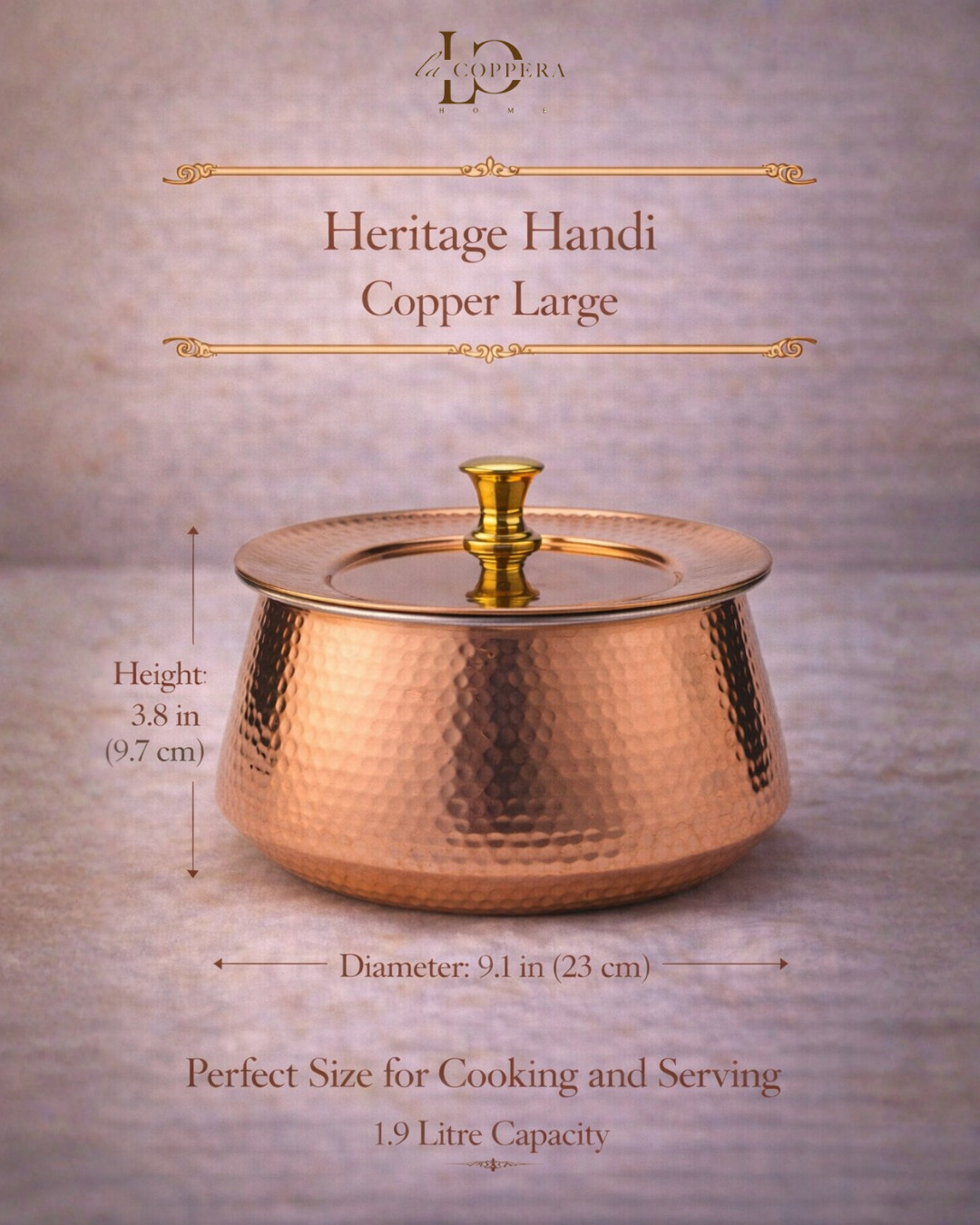 Heritage Copper Handi – Hand Hammered Cooking Pot