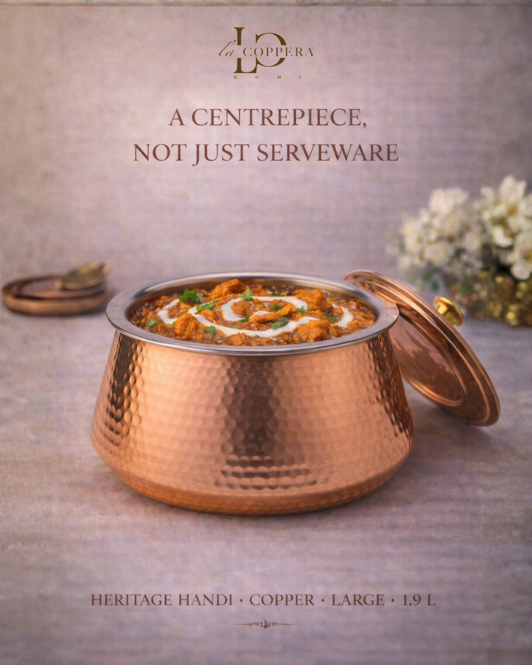 Heritage Copper Handi – Hand Hammered Cooking Pot