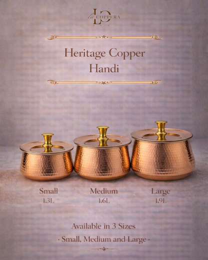 Heritage Copper Handi – Hand Hammered Cooking Pot