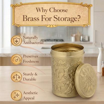Nikashi Dabba Brass Storage Container | Premium Dry Fruit Box