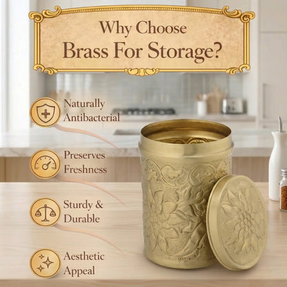Nikashi Dabba Brass Storage Container | Premium Dry Fruit Box