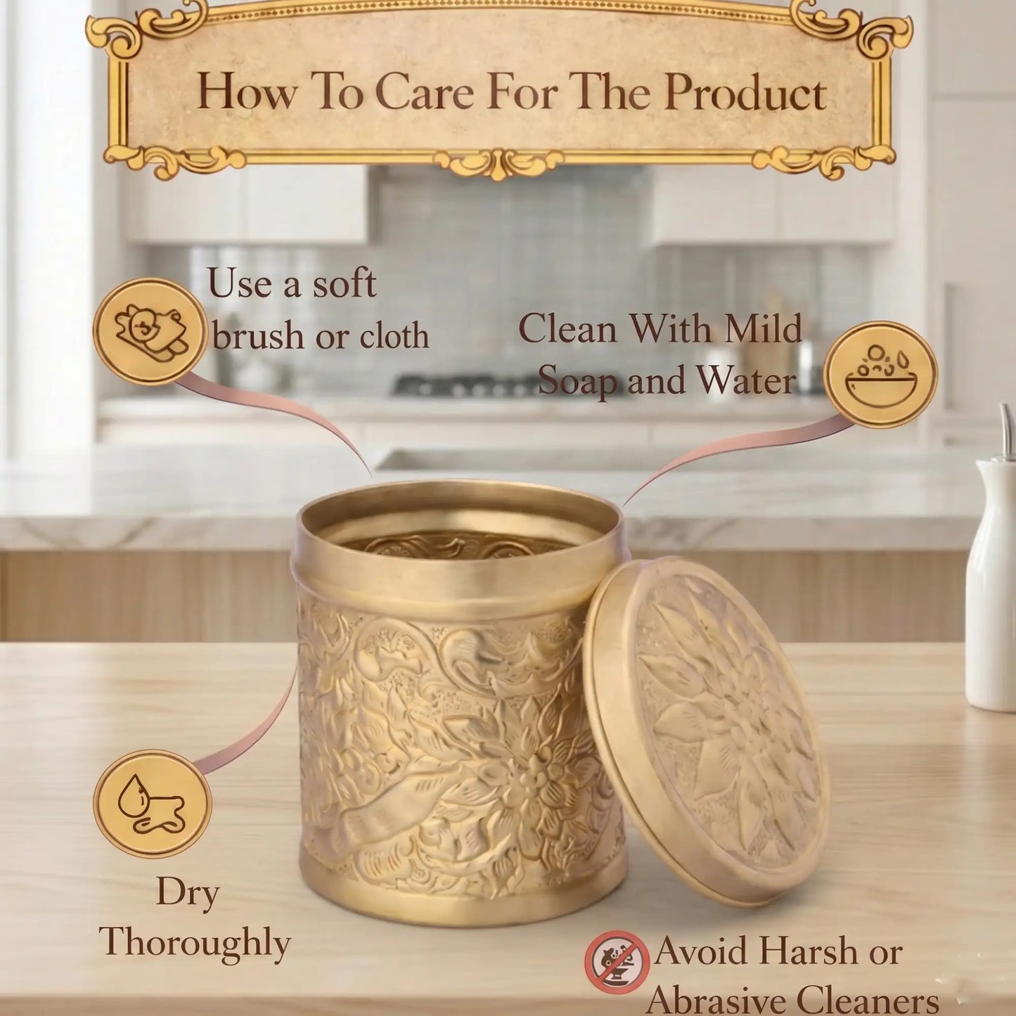 Nikashi Dabba Brass Storage Container | Premium Dry Fruit Box