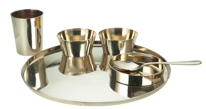 Kansa Thali Set (Set of 6) | Bronze Dinnerware Dining Set