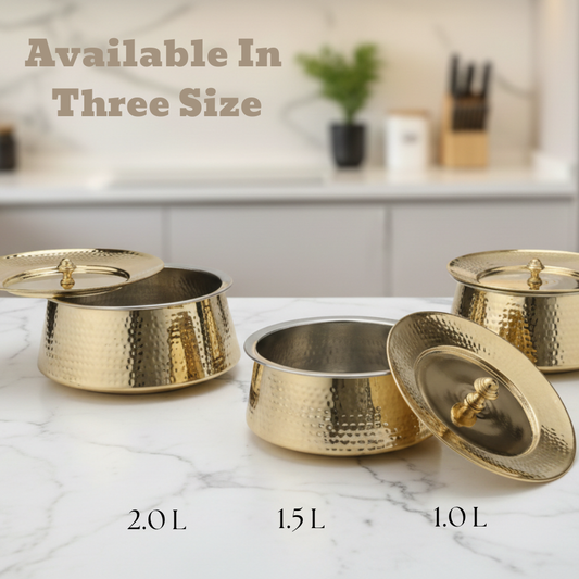 Heritage Brass Handi – Hand Hammered Cooking Pot