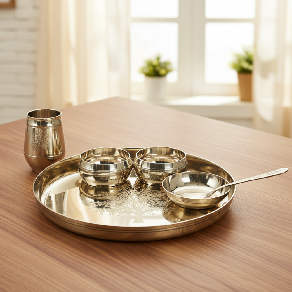 Bronze Thali Set (6 Pc) – Traditional Kansa Dinner Set