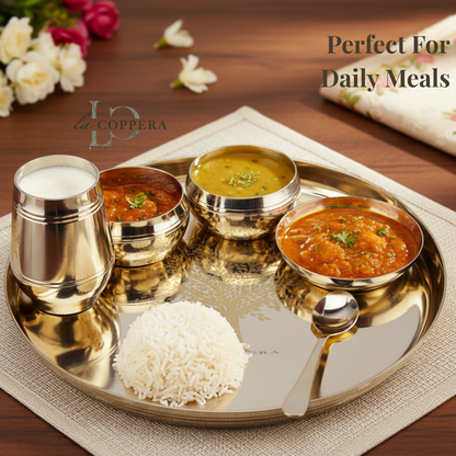 Bronze Thali Set (6 Pc) – Traditional Kansa Dinner Set