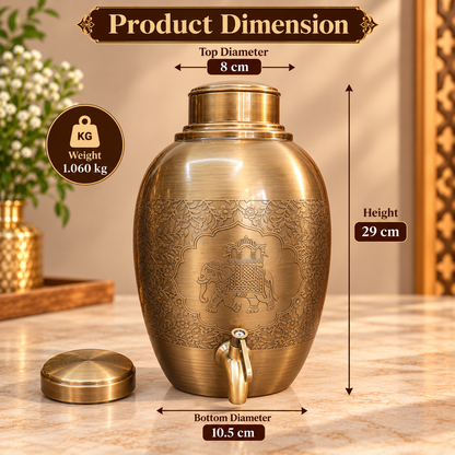 Pure Copper Water Dispenser with Brass Finish & Tap – La Coppera