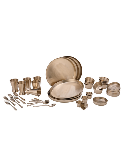 Kansa Dinner Set for 6 41 Pcs Bronze 