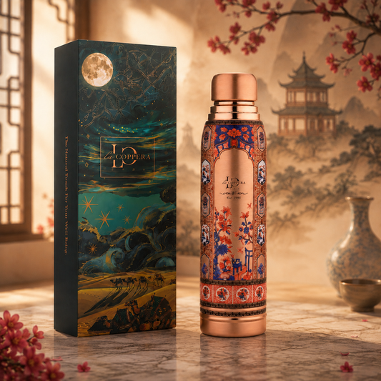 Ayurship Imari Royale Copper Bottle 1000ml | Pure Copper Water Bottle for Healthy Hydration
