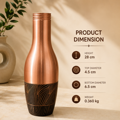 LA COPPERA Plum Wave Copper Bottle – 1000ml