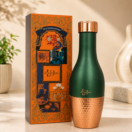 Plum Bottle Green Copper Water Bottle – 1000 ml | La COPPERA