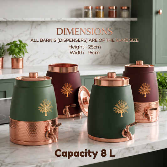 Barni Copper Water Dispenser with Tap | Premium Handmade Drinkware