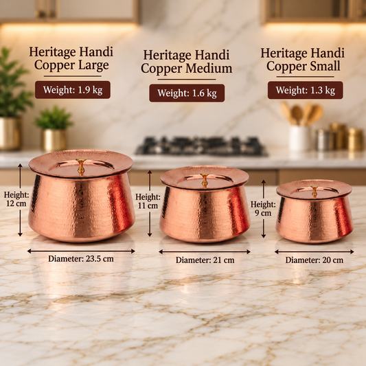 Heritage Copper Handi – Hand Hammered Cooking Pot