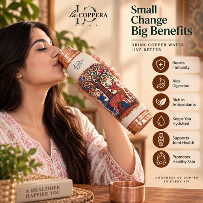 Madhurvan Copper Bottle – 1000ml | Handcrafted Heritage Design | La Coppera