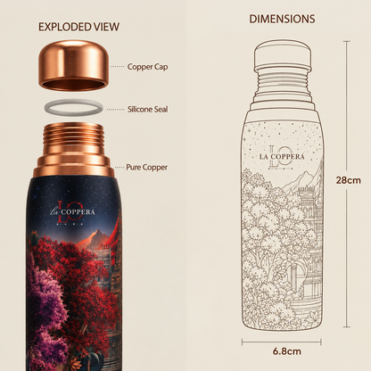 Ayursip Twilight Pure Copper Water Bottle | 1000ml | La Coppera