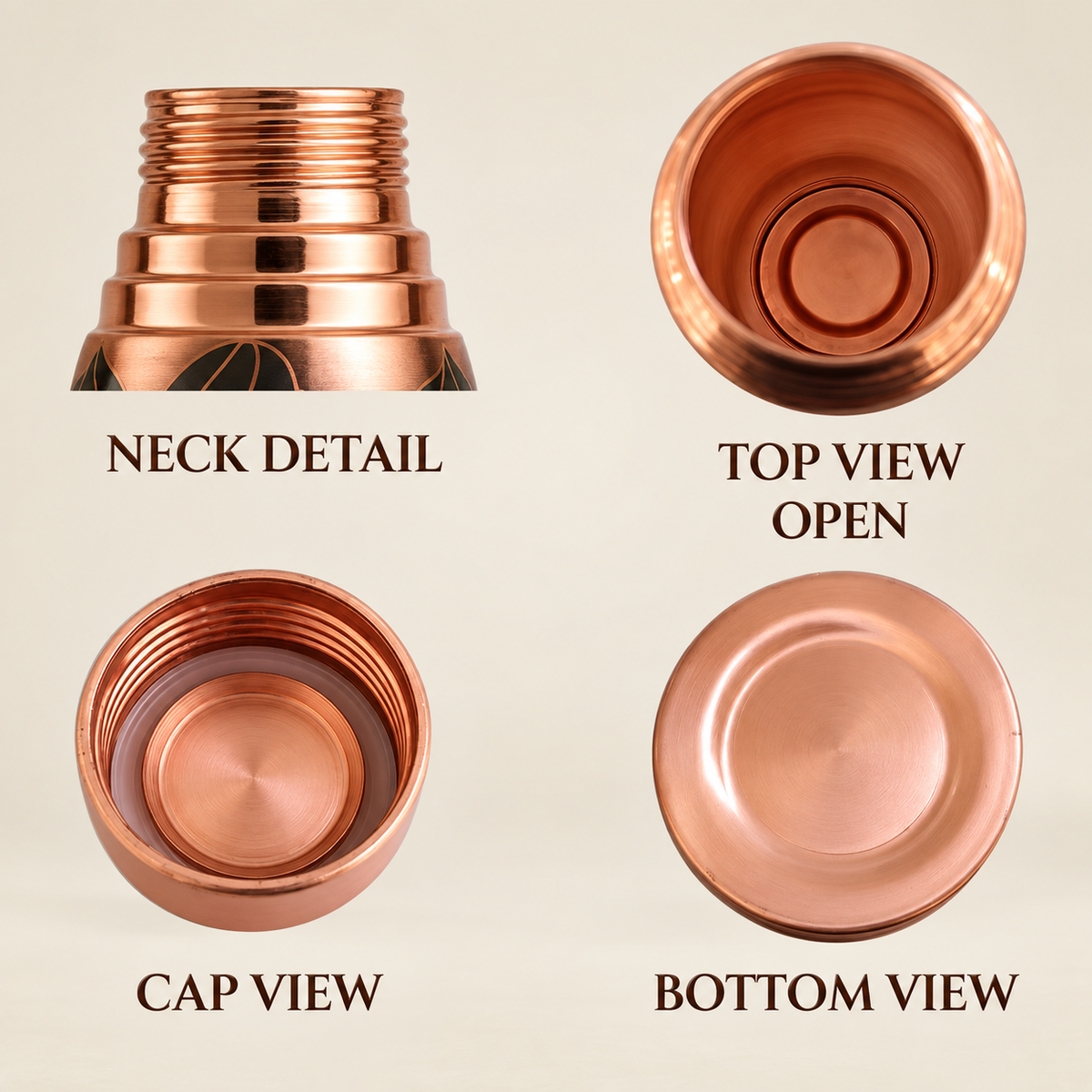 Ayursip Imari Royale Copper Bottle 1000ml | Pure Copper Water Bottle for Healthy Hydration