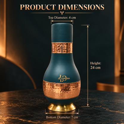 Daffodil Carafe Dust Olive Green Pure Copper | LA COPPERA