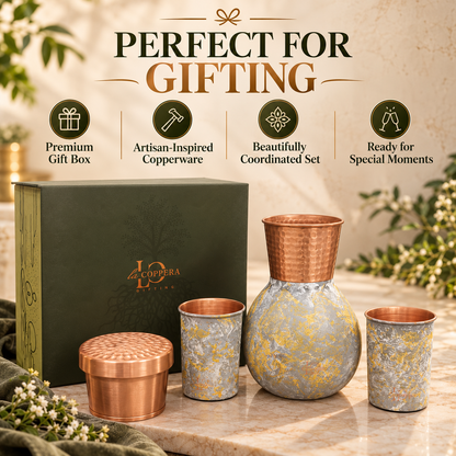 Everyday Carafe Marble Set with 2 Glasses & Premium Gift Box | LA COPPERA