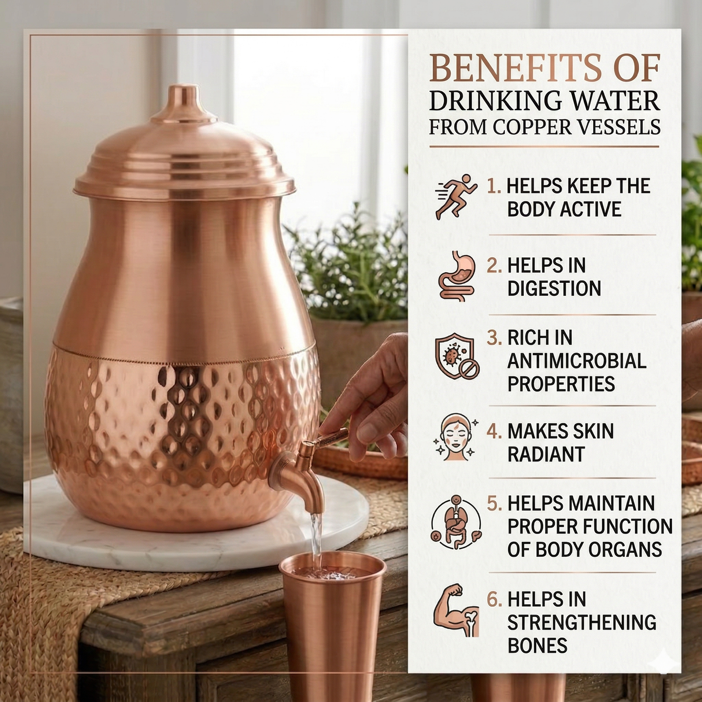 Amrut Matka – Pure Copper Water Storage Matka with Tap