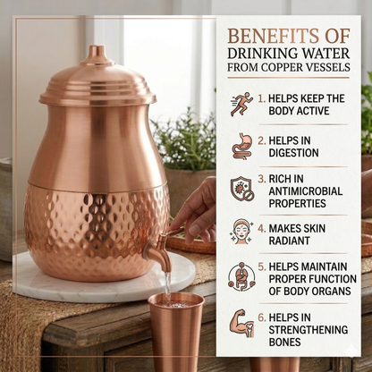 Amrut Matka – Pure Copper Water Storage Matka with Tap