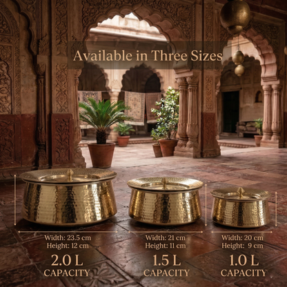 Heritage Brass Handi – Hand Hammered Cooking Pot