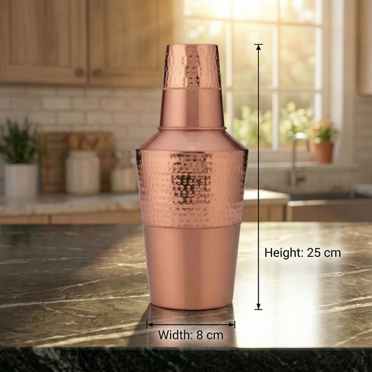 Luna Hammered Copper Carafe Set with Glass | Bedside Water Set