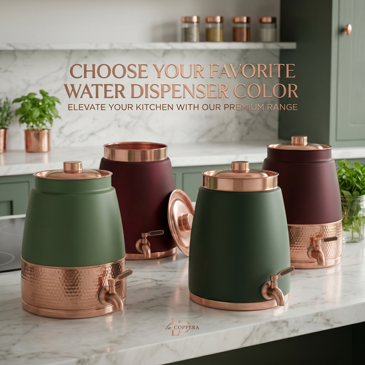 Barni Copper Water Dispenser with Tap | Premium Handmade Drinkware