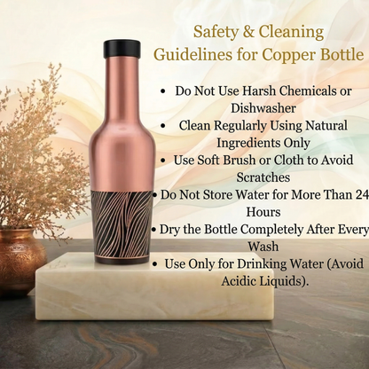 Madira Wave Pure Copper Water Bottle 1 Litre