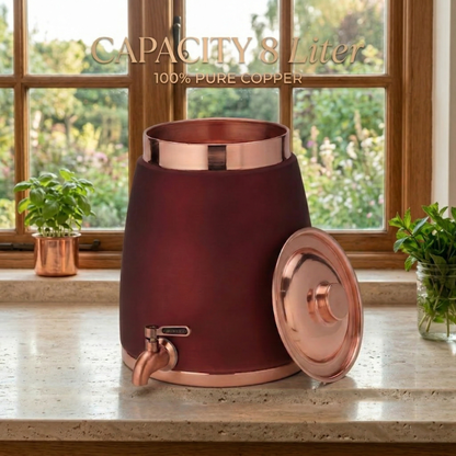 Barni Copper Water Dispenser with Tap | Premium Handmade Drinkware