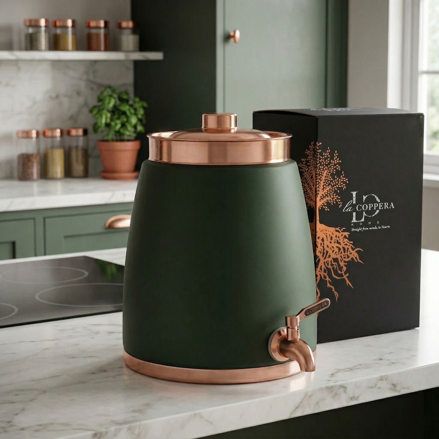 Barni Copper Water Dispenser with Tap | Premium Handmade Drinkware