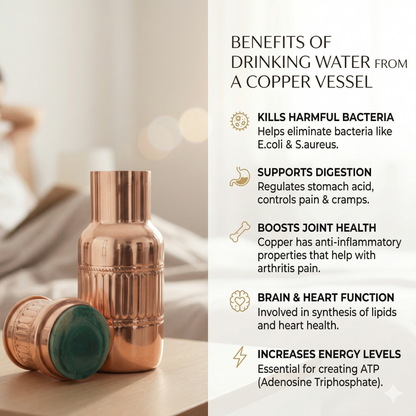 Victoria Copper Water Carafe with Designer Lid